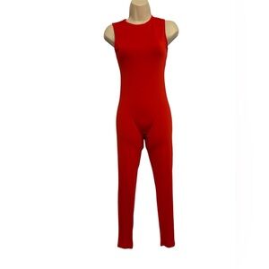 Amazon Red Sleeveless Slim Jumpsuit